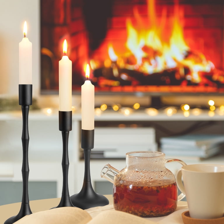 Towond Black Metal Taper Candlestick Holders, Set of 3 photo 6