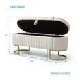 thumbnail image 5 of Wooden Storage Benches Storage Bench Bedroom Bench, Velvet Oval Upholstered End of Bed Bench with Golden Metal Legs,50"Modern Storage Ottoman Bench for Bedroom, Living Room,Entryway,Window, Beige,In, 5 of 5