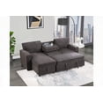thumbnail image 6 of Bedroom Modern Grey Pull Out Sofa with 2 Cup Holders 220cm Polyester, 6 of 11