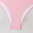 thumbnail image 7 of Ohufall Women's Bikini Sets Colorblock Trim 2 Piece Swimsuit High Waisted Bathing Suits for Women Scoop Neck Adjustable Spaghetti Straps Bikini Swimwear, 7 of 7