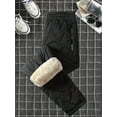 thumbnail image 5 of Men's Thermal Winter Pants with Lining - Heavy-Duty Thickened Trousers, Elastic Waist & Pockets, Belt Compatible (No-Stretch Fit) for Skiing, Snowboarding, Outdoor Activities - Hand Washable Fabric, 5 of 8