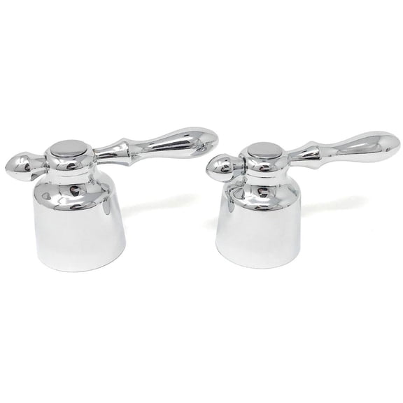 Madol- 2 Piece Faucet Handle Kit, Durable Replacement Handles with Universal Fit and Chrome Finish, Adapts to Many Handle Stems for Showers and Baths, Cold and Hot Water, ADA Compliant- 1 Set