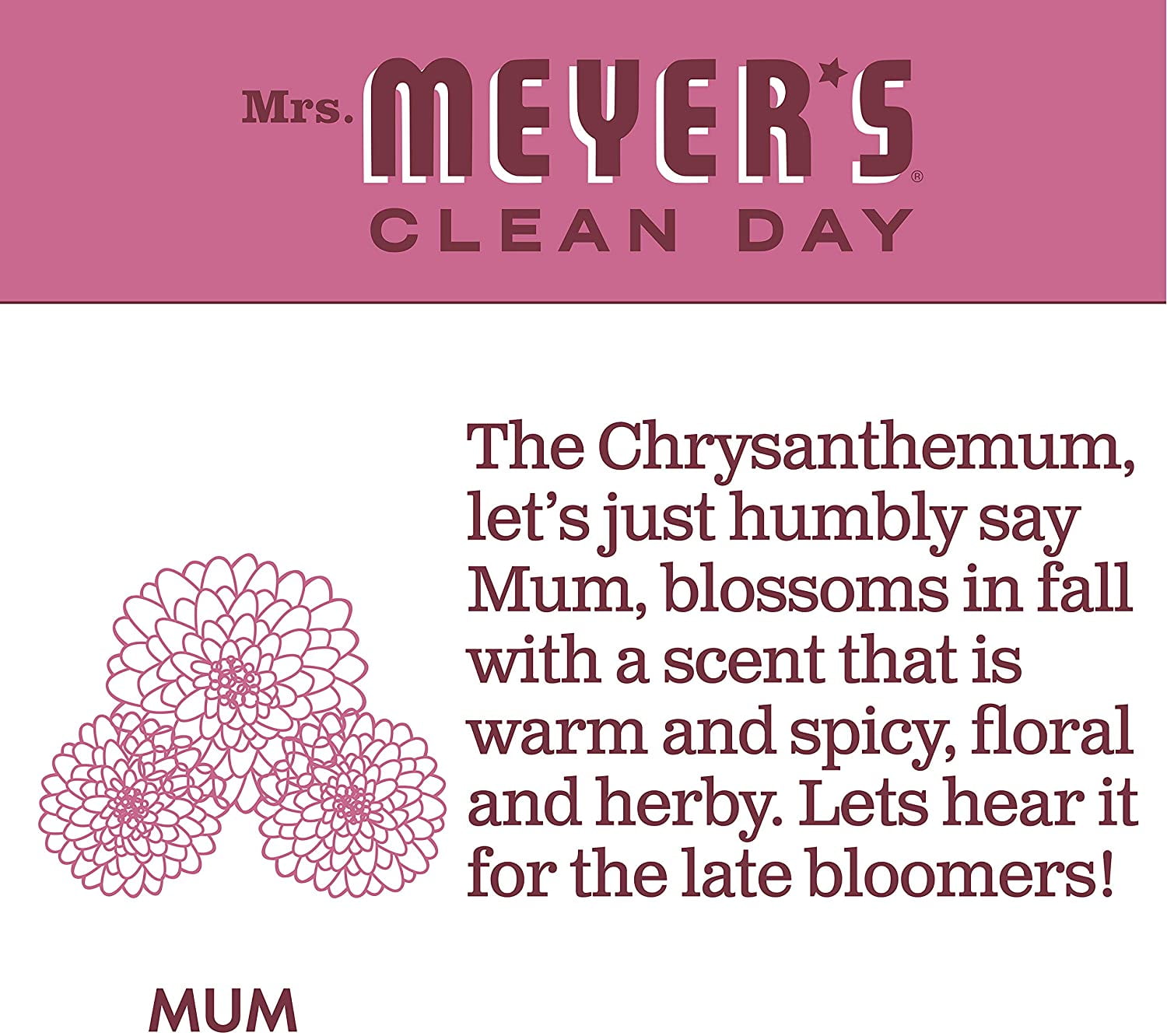 Mrs. Meyer's Clean Day Liquid Dish Soap, Mum Scent, 16 Fluid Ounce, 6 Count
