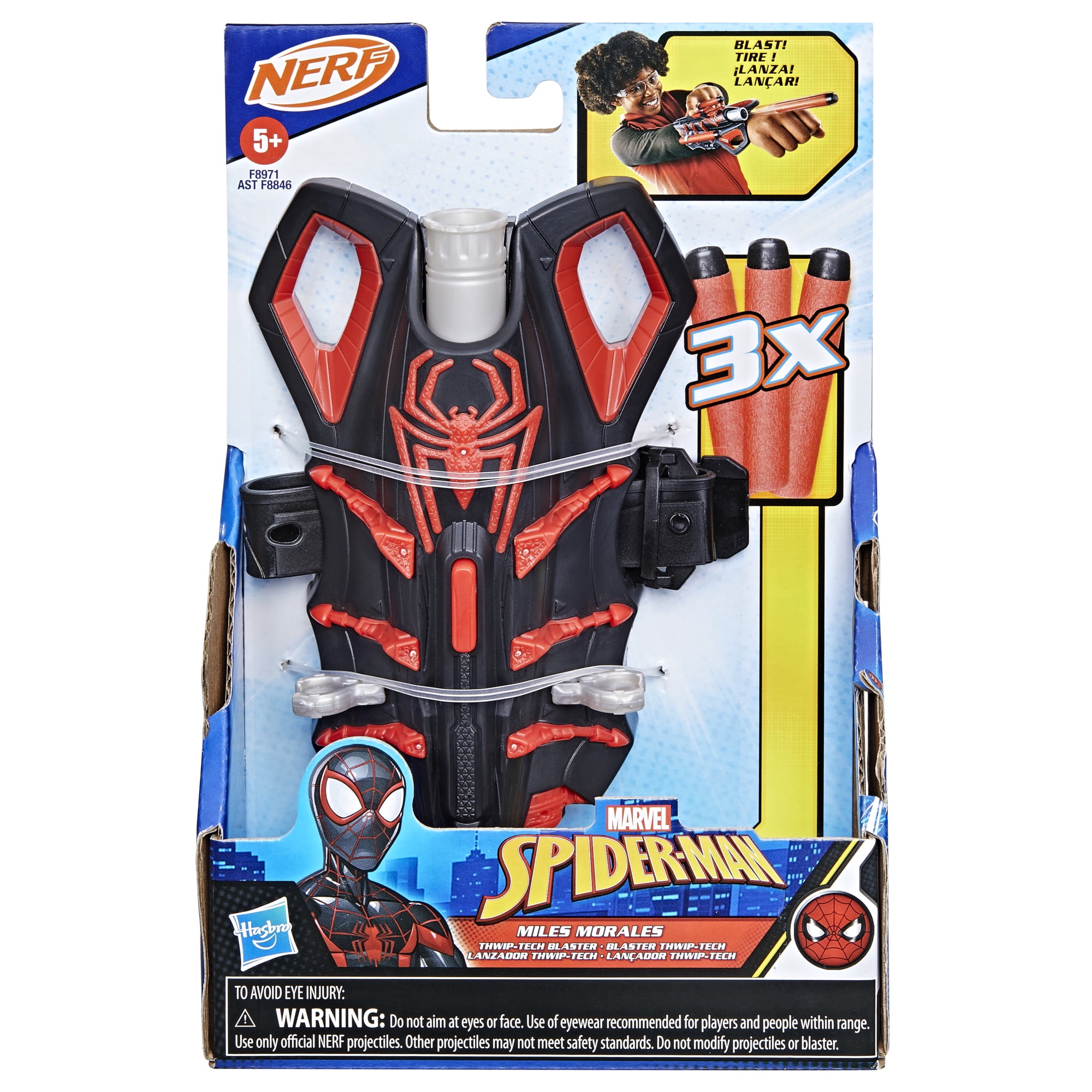 Marvel NERF Spider-Man Miles Morales Thwip-Tech Blaster Role Play Toy for Kids 5+