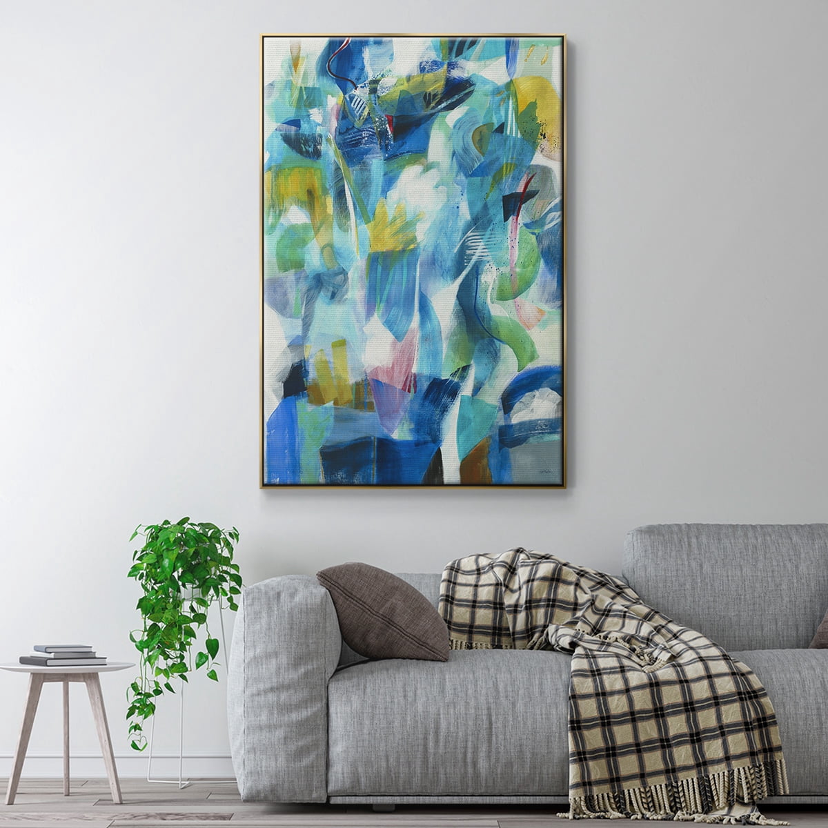 Green Passage Framed Premium Gallery Wrapped Canvas - Ready to Hang - 25 x 37 - Gold Floating Frame