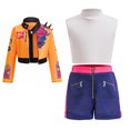 thumbnail image 2 of 3PC Girls Pop Singer Stage Costume Halloween Jacket T-Shirt Shorts Set, Size 7-8Y, 2 of 7