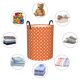 thumbnail image 4 of Fotbe Orange And White Polka Dot Cesto de Ropa con Asas, Cesto Impermeable de Gran Capacidad, Bolsa de Lavado para Dormitorio, Cesto de Ropa con Ruedas y Asas-Small, 4 of 6