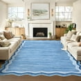 thumbnail image 2 of FairOnly Blue 10'x13'Modern Minimalist Ruffle Edge Washable Area Rug Ultra Thin Low Pile Non-Slip Floor Rug for Bedroom Living Room Kitchen Decor, 2 of 7