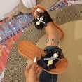 thumbnail image 2 of Black Ladies Bow Flat Slippers Casual Summer Beach Slide On Shoes Comfortable Footwear For Women 2026, 2 of 8