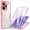 Pink, variant on CCSamll for Xiaomi Redmi Note 13 Pro 4G Clear Case with Screen Protector, Full Body Protective Soft TPU Rugged Bumper Slim Case Shockproof Phone Cover for Redmi Note 13 Pro 4G QC Purple