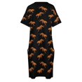 thumbnail image 4 of Stalking Tigers in Orange and Black Loose Pocket Dress dress for women evening dress ladies, 4 of 6