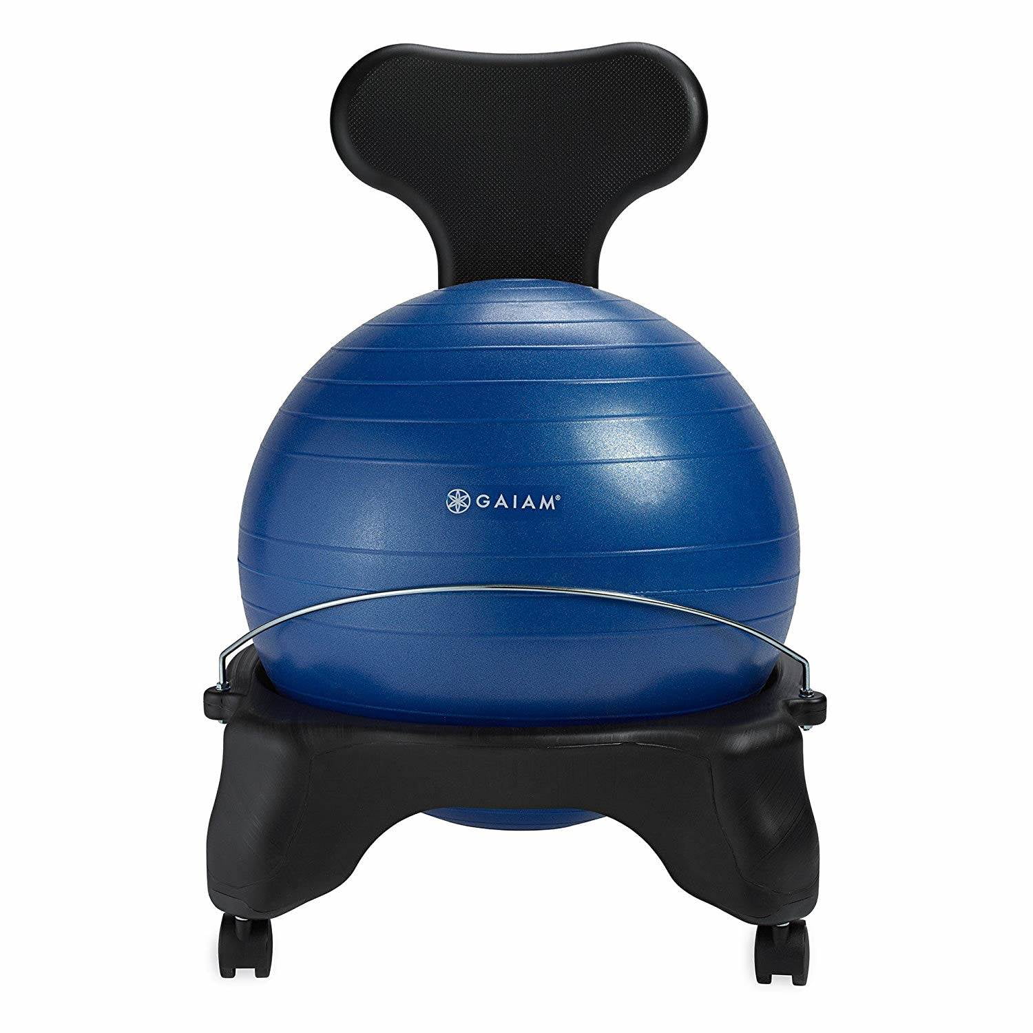 Gaiam Classic Balance Ball Chair Exercise Stability Yoga Ball Premium  Ergonomic Chair for Home and Office Desk with Air Pump, Exercise Guide and  Satisfaction Guarantee Blue 