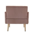 thumbnail image 6 of Velvet Accent Chair,Tufted Upholstered Single Sofa Chair with Armrest,Reading Chair with Padded Seat Cushion & Backrest,Lounge Chair with Rose Golden Tapered feet,for Living Room Bedroom, 6 of 9