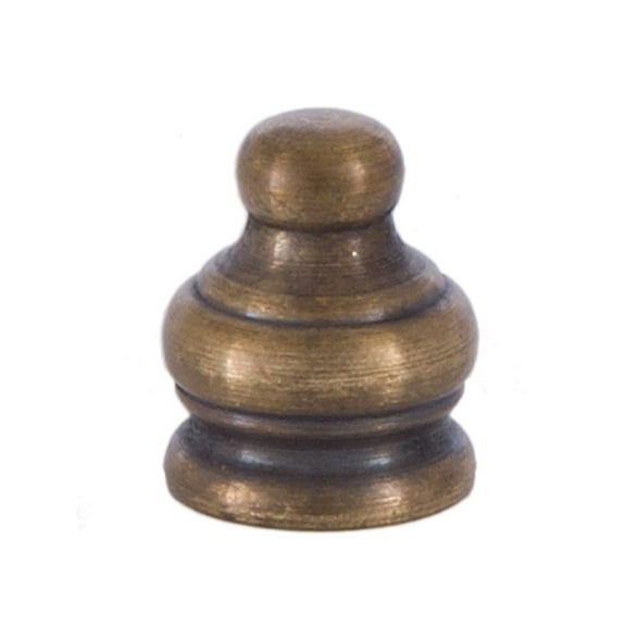 B&P Lamp® 11/16 Inch Brass Brass Pyramid Finial, Tap 1/8F