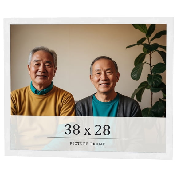 38x28 Frame White Real Wood Picture Frame Width 0.75 inches | Interior Frame Depth 0.5 inches |