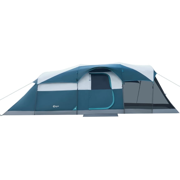 PORTAL Family Camping Tent for 6/8/10 People with Screen Room Water Resistant Rainfly Ideal for Outdoor Camping Parties
