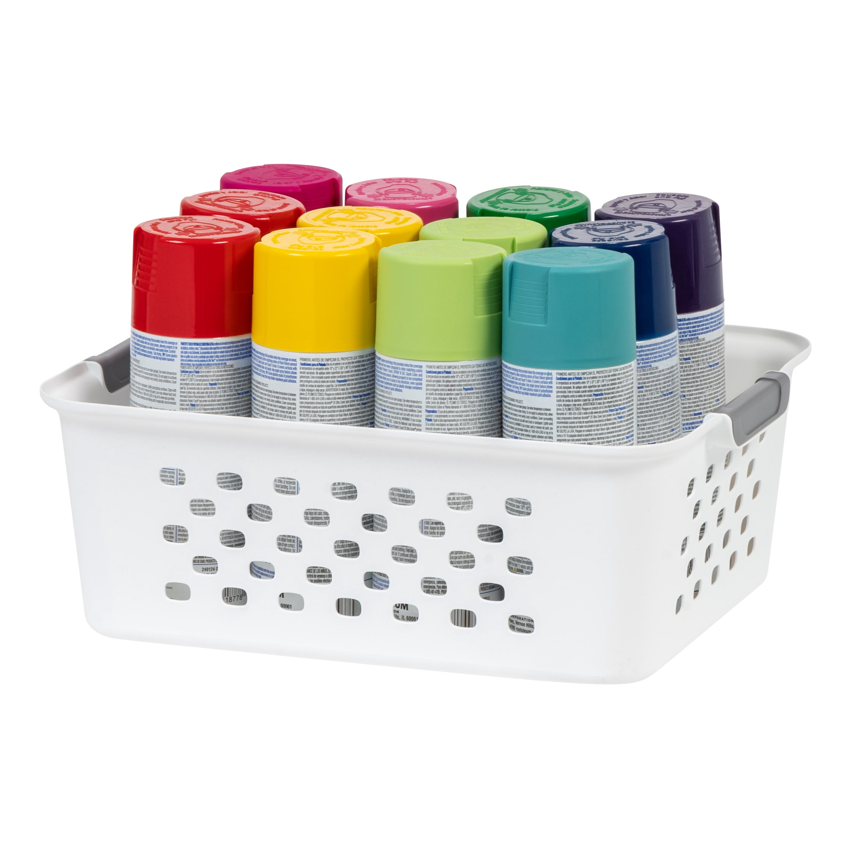 IRIS Plastic Storage Basket, Medium, Shelf Basket Organizer for Pantries, Kitchens, Cabinets, Bedrooms, White