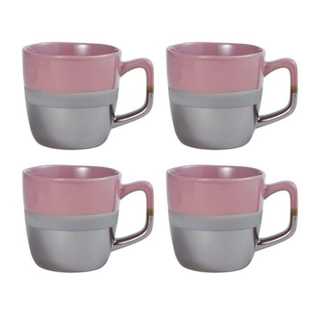 

Pfaltzgraff 16-ounce Stoneware Coffee or Tea Mug Rose Gold and Pink 4 pack