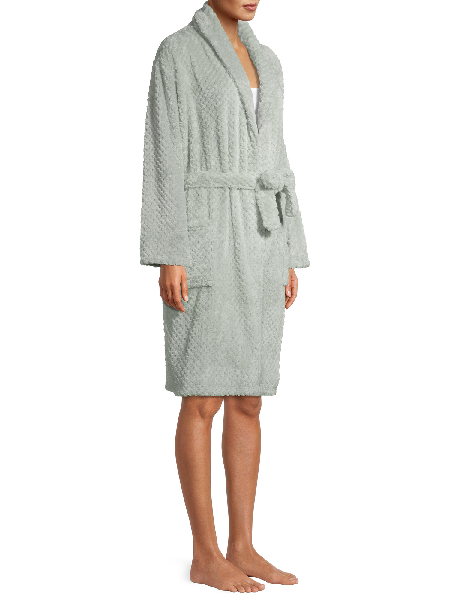 The Cozy Corner Club Durable Easy Care Textured Evening Robe (Women's), 1 Pack - image 3 of 7