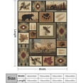 thumbnail image 3 of Retro Moose Deer Flannel Blankets, Vintage Cottage Country Style Rustic Cabin Mountain Farmhouse Throw Bed Blanket for Sofa Chair Bed 60"x80", 3 of 6