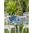 thumbnail image 3 of Outdoor Tablecloth with Umbrella Hole for Patio/Picnic/Party/Camping, Blue Coastal Waterproof Table Cloth Round Cover Washable, Summer Watercolor Vintage Starfish Corals (Dia 54"), 3 of 9