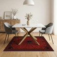 thumbnail image 3 of ODIKA 5'x7' Washable Area Rug Spider Web Design With Bold Geometric Net And Symmetric Border for Dining Room, Under Table, Home Office, Non-Slip Chair-Friendly, 3 of 7