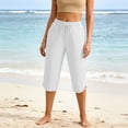 thumbnail image 5 of BUIGTTKLOP Women's Long Hiking Shorts with Zipper Pockets Lightweight Quick Dry Below The Knee Capris for Women, 5 of 6