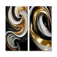 thumbnail image 2 of Designart "Black White Gold Swirl Liquid Dimension IV" Abstract Spirals Wall Art Set Of 2 - Transitional Gold Gallery Set For Office Decor, 2 of 6