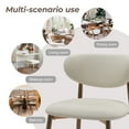 thumbnail image 2 of Dining Chairs,Wide Backrest Ergonomic Fabric Upholstered with Wood Grain Metal Legs & Non-Slip Pads for Home and Restaurant, Set of 2, Beige, 2 of 7