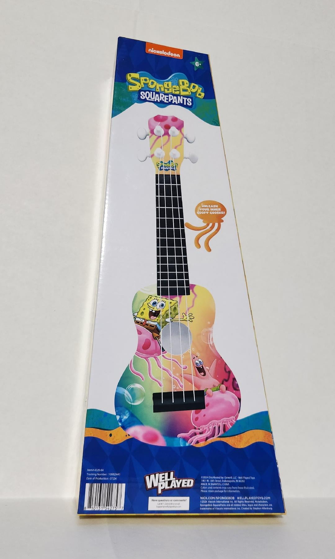 15 Inch Nickelodeon Spongebob Squarepants & Patrick Star Jellyfish Ukulele with 4 Tuning Pegs