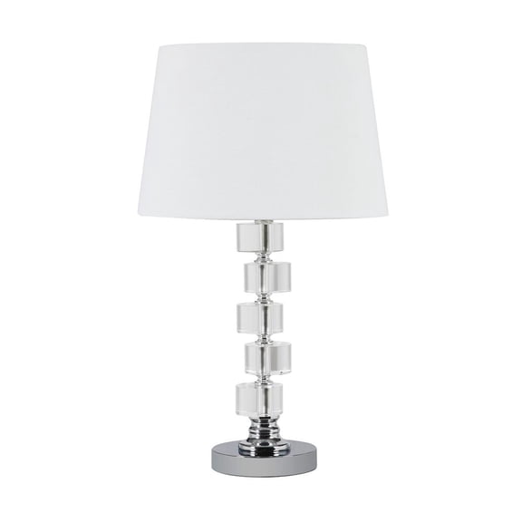 Ore International 20" In Adelaine 5 Crystal Round Stacked Cube Orbs Table Lamp
