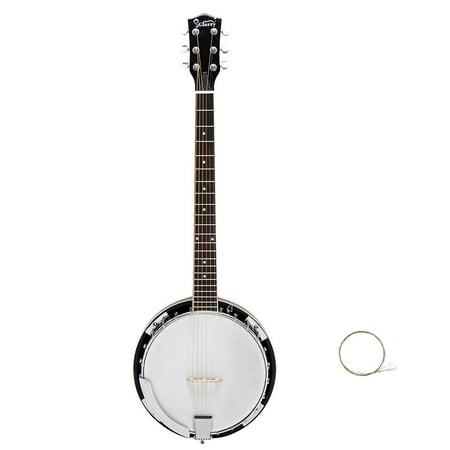 Glarry 6-String Right Handed Sapele Resonator Banjo Kit with 6-Strings