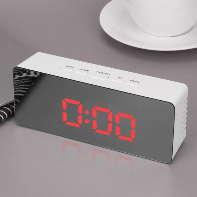 mtvxesu Réveils pour Chambre à Coucher, Réveil pour Enfants - Réveil Numérique Éclairage d'Ambiance à Intensité Réglable Design Mignon 6 Sonneries - Parfait pour la Chambre à Coucher