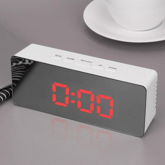 EGNMCR Alarm Clock Wall Clock Multi Functional Digital LED Mirror Clock Alarm Night Lights Alarm Clock