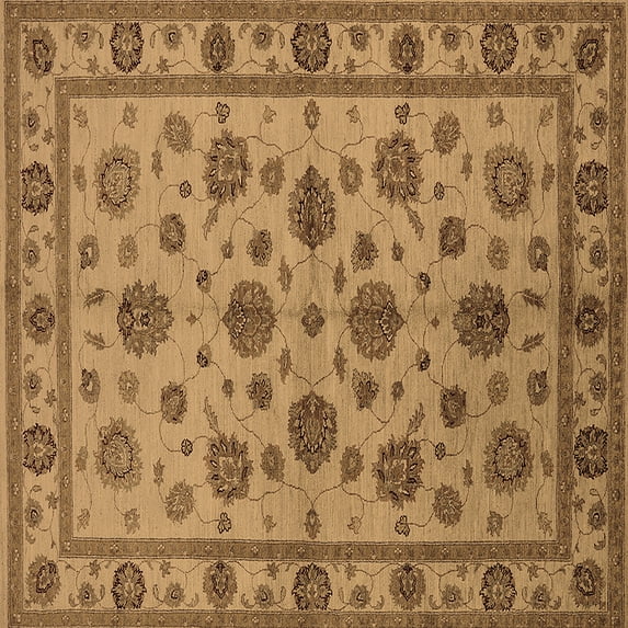 Ahgly Company Indoor Square Oriental Brown Industrial Area Rugs, 7' Square