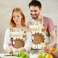 thumbnail image 3 of Happy Thanksgiving Turkey Fall Leaves Apron-Garden Aprons for Women with Pockets-Cotton Linen Waterproof Kitchen Cooking Gardening Aprons Adjustable for Kitchen,Cooking,BBQ and Salon 33"x27", 3 of 7