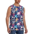 thumbnail image 2 of Fotbe cool Skull colorful Men's Camiseta sin Mangas Estampada para Hombres, Playera Casual para Gimnasio, Entrenamiento, Playa-3X-Large, 2 of 7