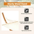 thumbnail image 2 of AVAWING 14FT Outdoor Wooden Double Hammock with Stand, Patio Premium Quilted Camping Hammock, White, 2 of 6