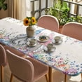 thumbnail image 3 of Gnomes Easter Table Cloths for 8 Foot Rectangle Tables, Colorful Spring Floral Weeping Eggs Retro Art Patio Waterproof Elastic Fitted Tablecloths, Washable Rectangular Table Cover for Camping, 3 of 8