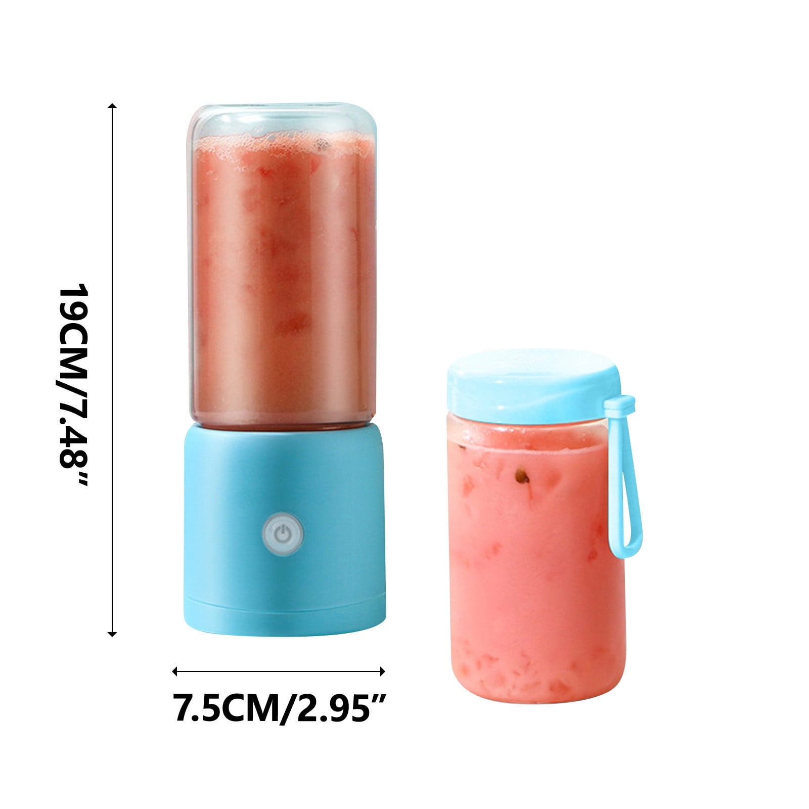 USB Rechargeable Handheld Blender | Portable Personal Blender for Smoothies, Shakes, and Juices | 6 Blade Mini Blender for Travel, Gym, and Kitchen | Includes Travel Cup and Lid
