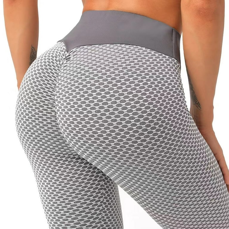Women's High Waist Active Stretch Workout Yoga Pants - Tummy Control Anti  Cellulite Ruched Butt Lift Textured Leggings : : Clothing, Shoes 