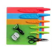 Ozeri Elite Chef 17-Piece Stainless Steel Knife & Cutting Mat Set, in Color