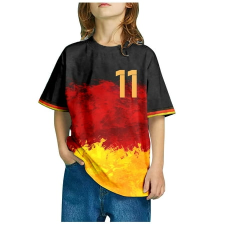 

Infant Boy Shirts 24 Months Baby Clothes for Boys Kids Print Germany Theme Number Casual Crewneck Graphic Plus Size Shirt Printed Solid Color Short Sleeve Top