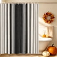 thumbnail image 4 of Black Striped Shower Curtain Set - Standard 72" x 72" Washable Bathtub Curtain with 12 Hooks, Farmhouse Beige Stripes Vintage Rustic Waterproof Fabric Stall Shower Curtains for Bathroom Décor, 4 of 8