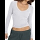 thumbnail image 1 of Camisas de Larga para Mujer, Moda de Otoño 2025, Cuello en V, Blusas Básicas, Blusas Ajustadas Y2K, Conjuntos M, 1 of 8