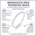 thumbnail image 3 of JeenMata 0.25 Carat Moissanite Classic Round Cut Pave Accented Wedding Band in 18K White Gold Plating for Women, 3 of 8