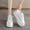 White, variant on Women's Mesh Platform Slip-On Mules, Thick Sole Height Increasing Lace-Up Backless Sneakers, Lightweight Breathable Casual Wedge Shoes for Summer, Daily Wear & Street Style