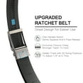thumbnail image 5 of SENDEFN Men's Leather Dress Belt Work Business and Casual Automatic Adjustable Click Buckle Belts 1 3/8" Wide with Gift Box, 5 of 5