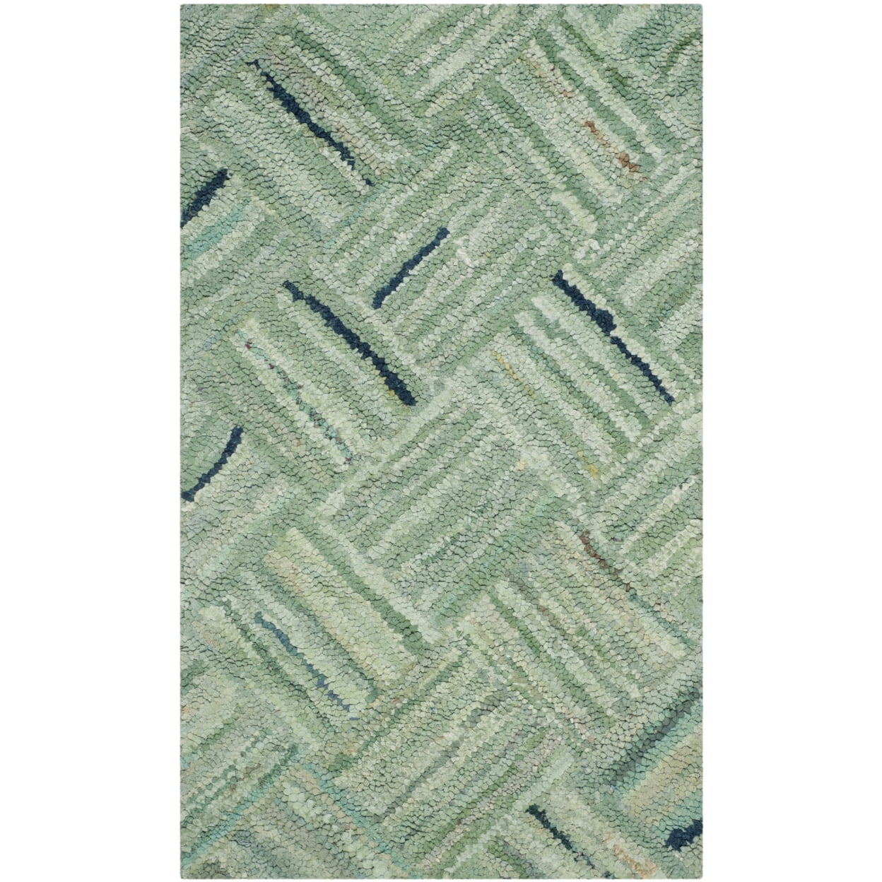 SAFAVIEH Nantucket Chadwick Geometric Cotton Area Rug, Green/Multi, 10' x 14'