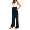 thumbnail image 3 of Xuanfei Women Solid Color High Waist Tie Waisted With Pockets Straight Leg Pants, 3 of 7